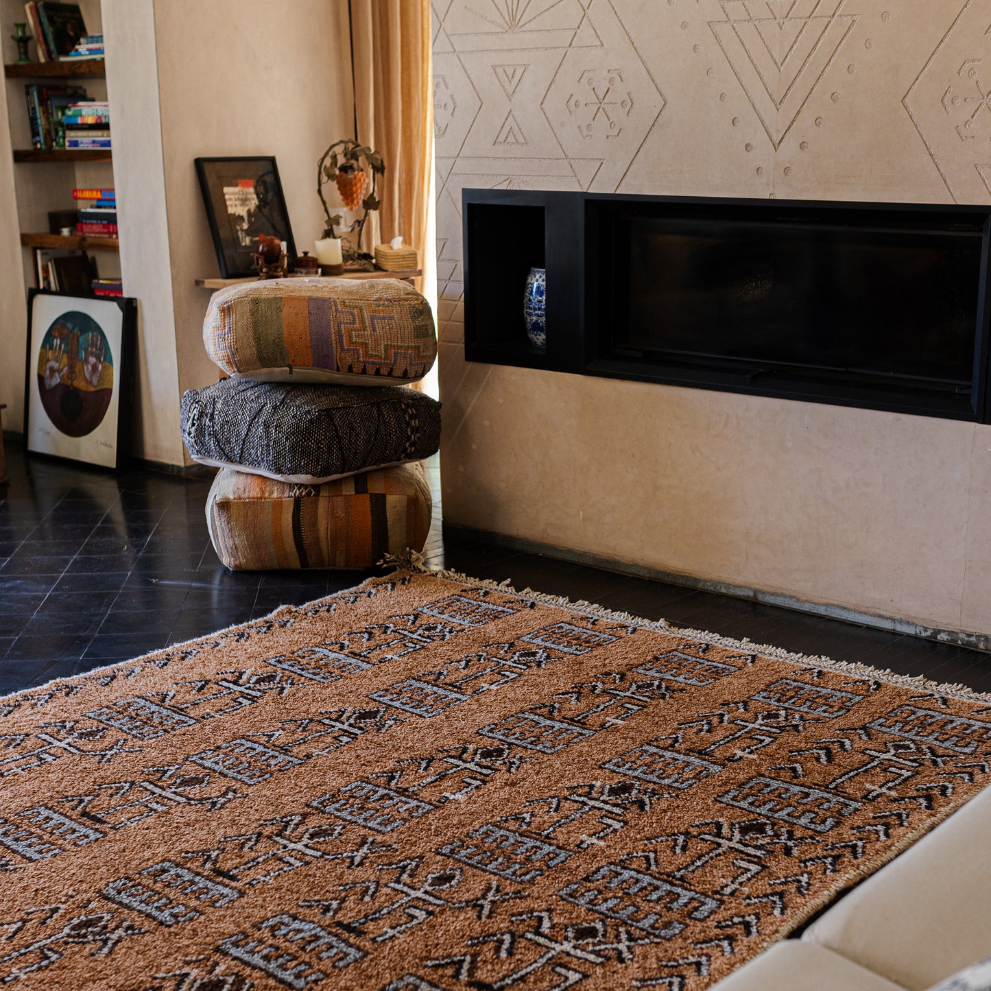 Brown Azilal Rug – Authentic Handmade Moroccan Wool Carpet with Natural Dyes
