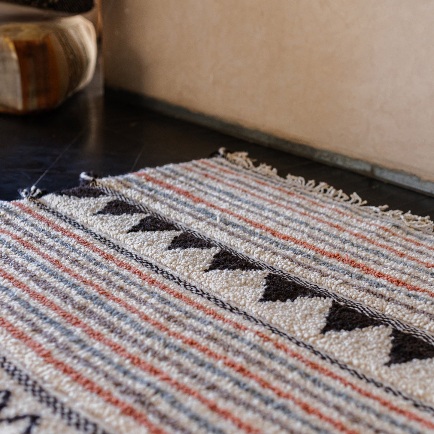 Colorful Azilal Runner Rug – Handmade Moroccan Wool Hallway Carpet with Berber Patterns