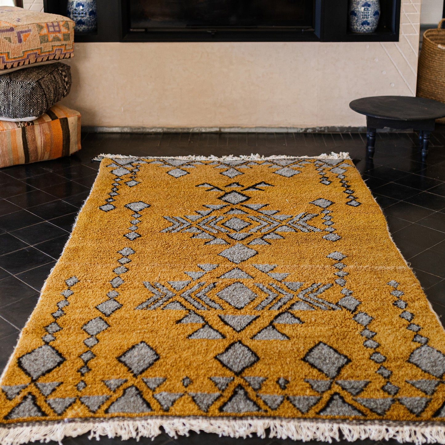 Yellow Azilal Rug – Authentic Handmade Moroccan Wool Carpet