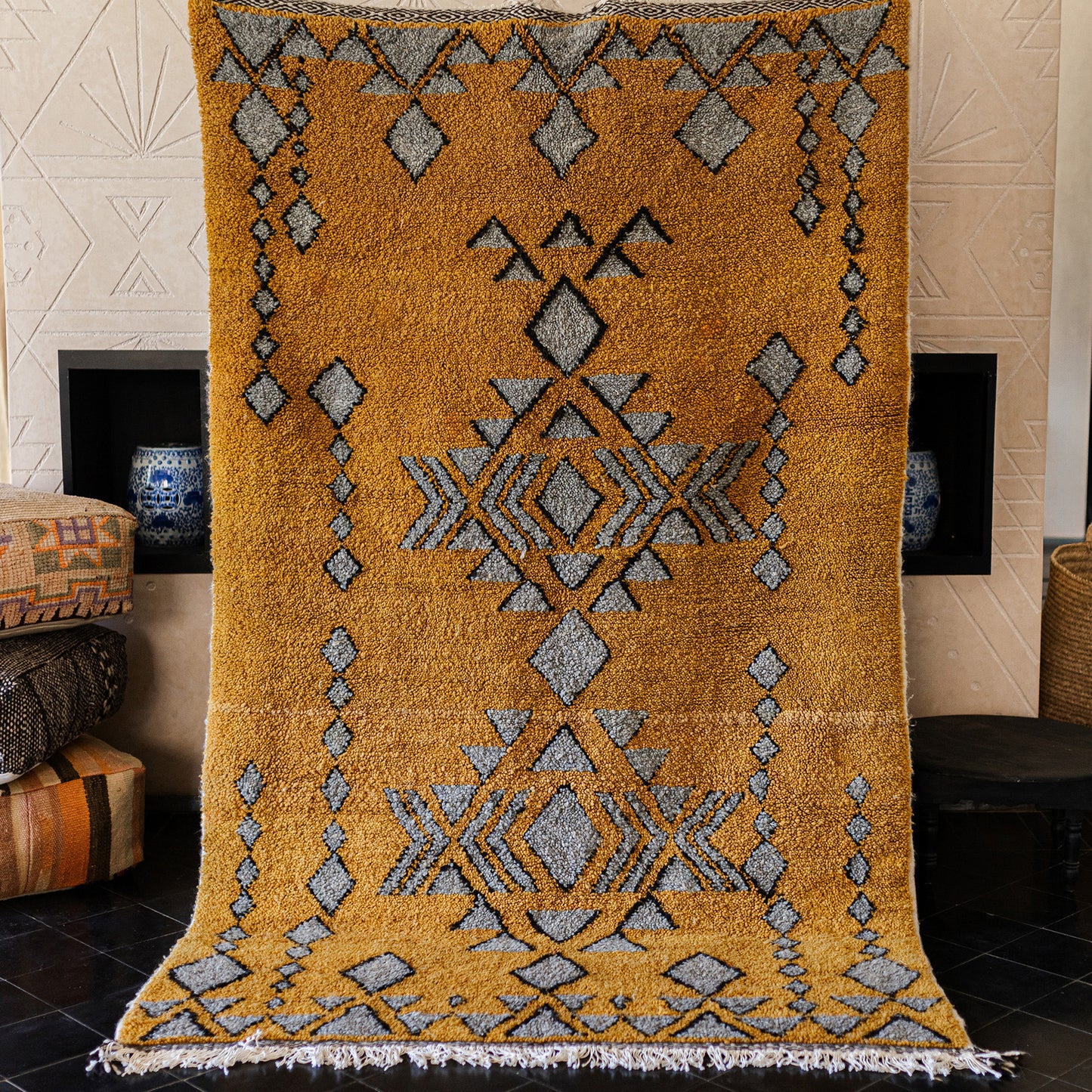 Yellow Azilal Rug – Authentic Handmade Moroccan Wool Carpet