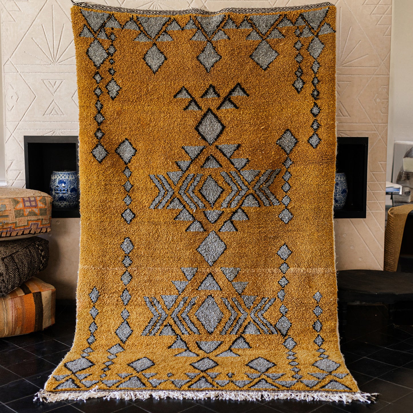 Yellow Azilal Rug – Authentic Handmade Moroccan Wool Carpet