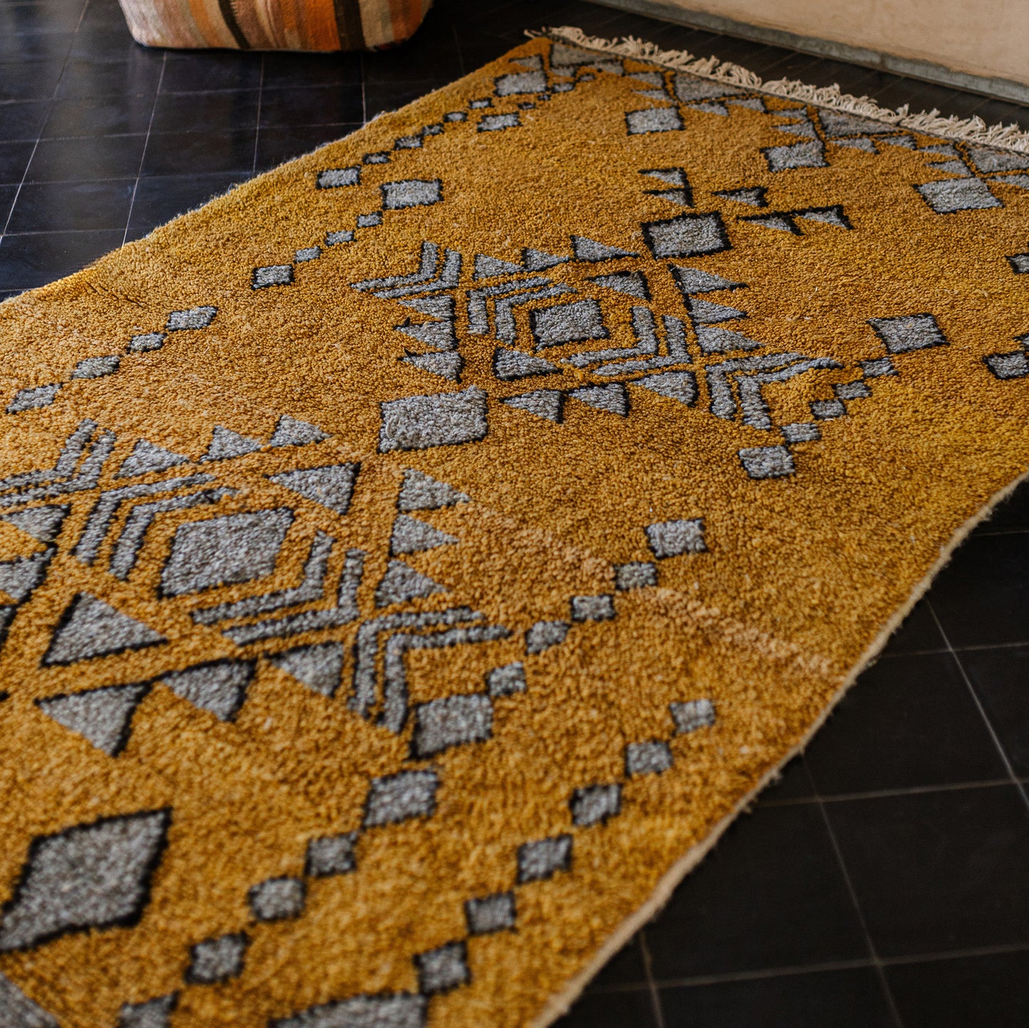 Yellow Azilal Rug – Authentic Handmade Moroccan Wool Carpet