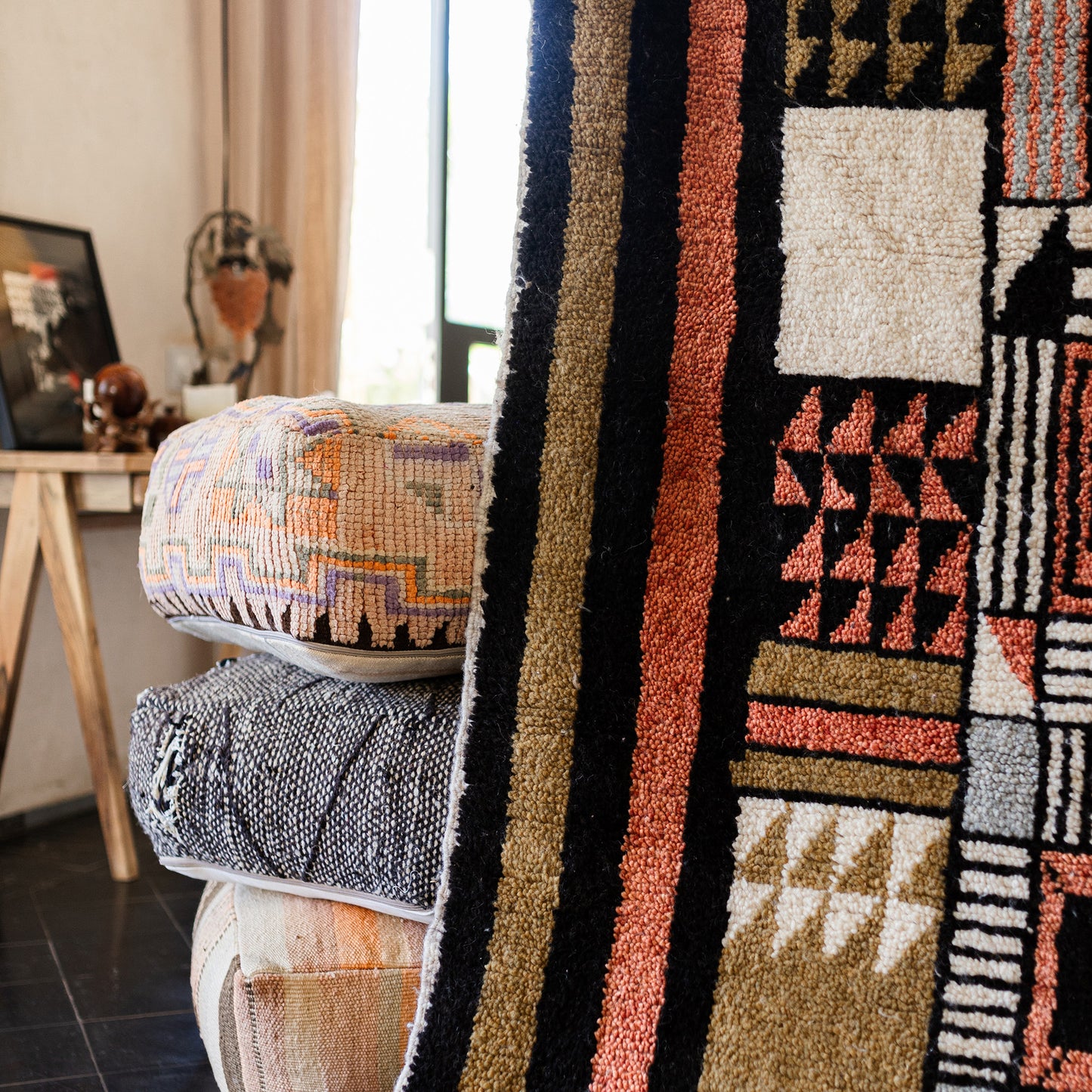 Colorful Azilal Rug – Large Handmade Moroccan Wool Carpet with Geometric Berber Patterns