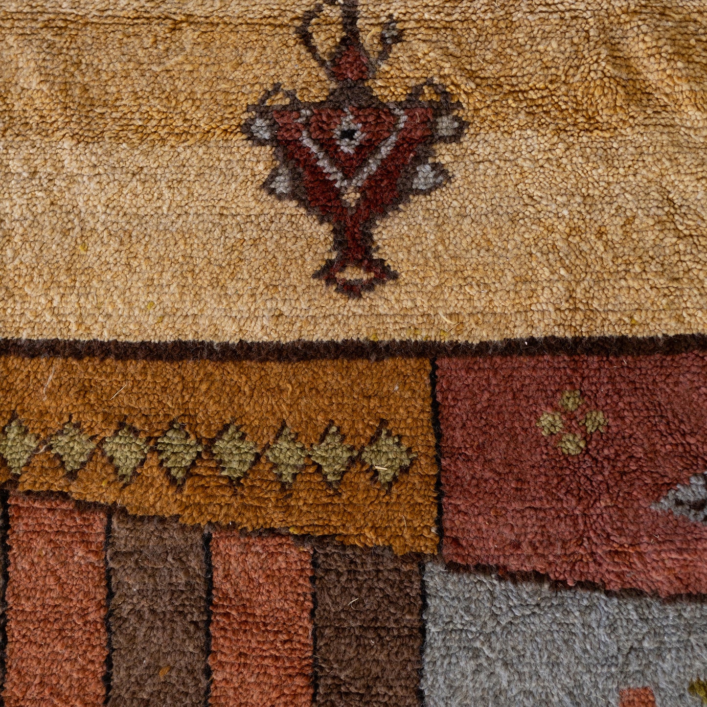Large Azilal Rug – Handmade Moroccan Wool Carpet with Geometric Shapes and Berber Symbols
