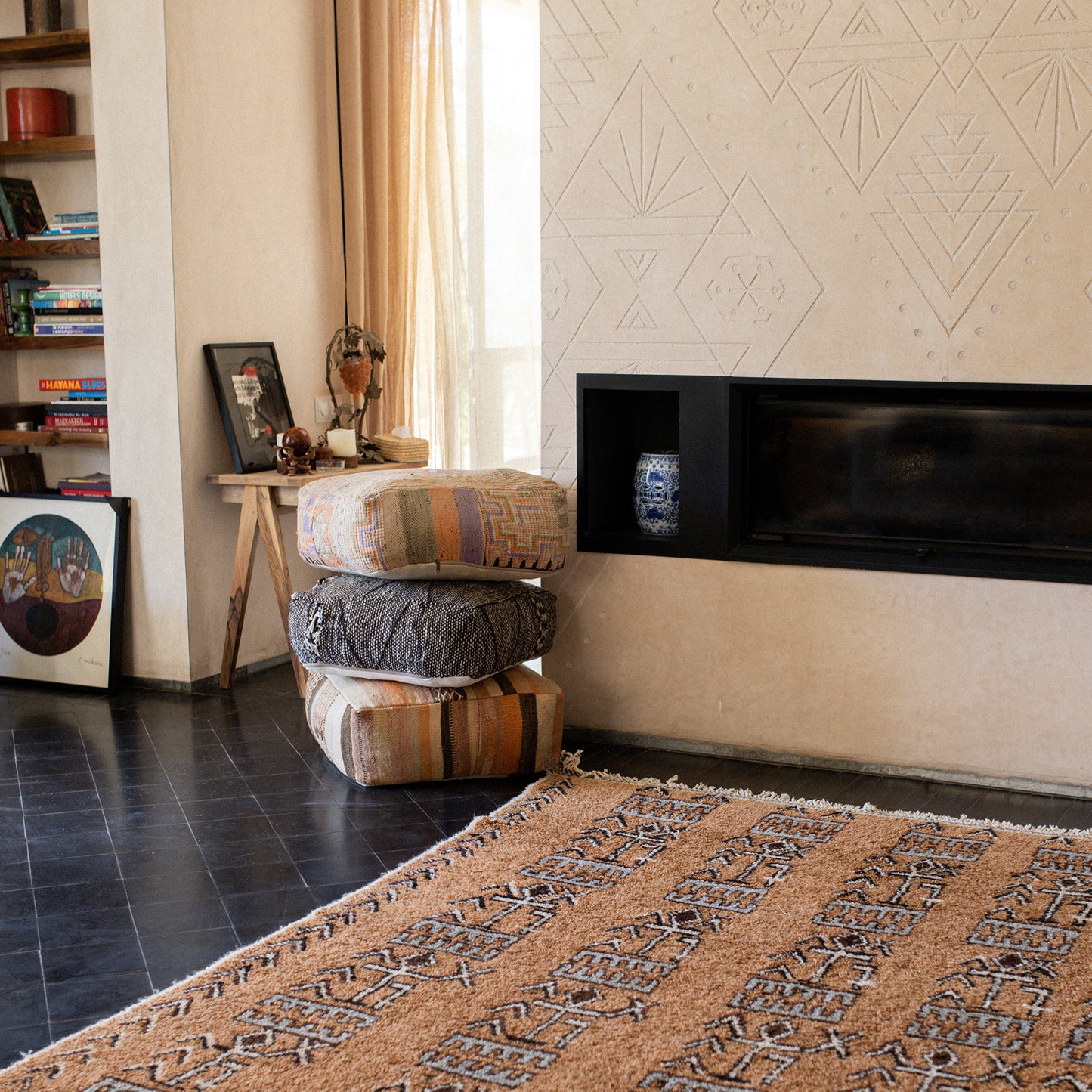Brown Azilal Rug – Authentic Handmade Moroccan Wool Carpet with Natural Dyes
