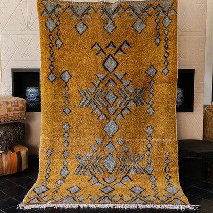 Yellow Azilal Rug – Authentic Handmade Moroccan Wool Carpet