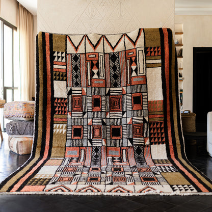 Colorful Azilal Rug – Large Handmade Moroccan Wool Carpet with Geometric Berber Patterns