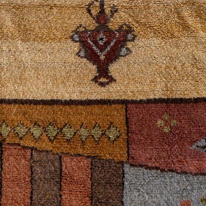 Large Azilal Rug – Handmade Moroccan Wool Carpet with Geometric Shapes and Berber Symbols