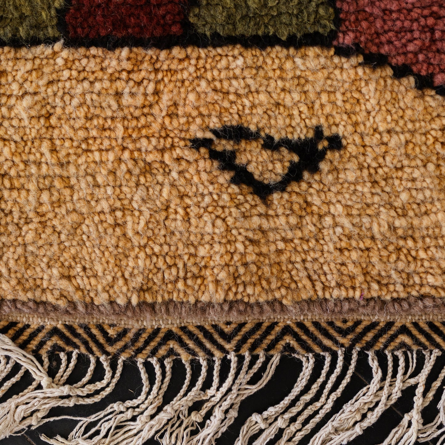 Large Azilal Rug – Handmade Moroccan Wool Carpet with Geometric Shapes and Berber Symbols