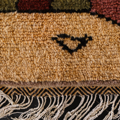 Large Azilal Rug – Handmade Moroccan Wool Carpet with Geometric Shapes and Berber Symbols
